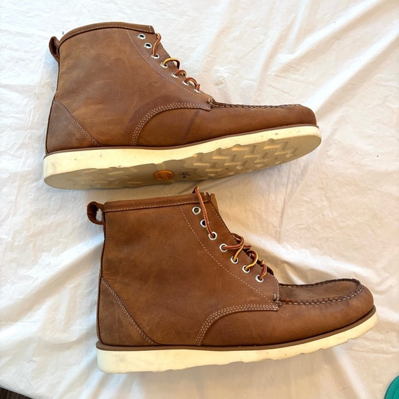 NWOT Gravel Gear Vibram Brown Moc leather boots brown camel lined SZ 12 main image 5